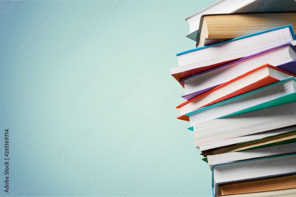 Books collection in pile on background. Books collection in pile on background.