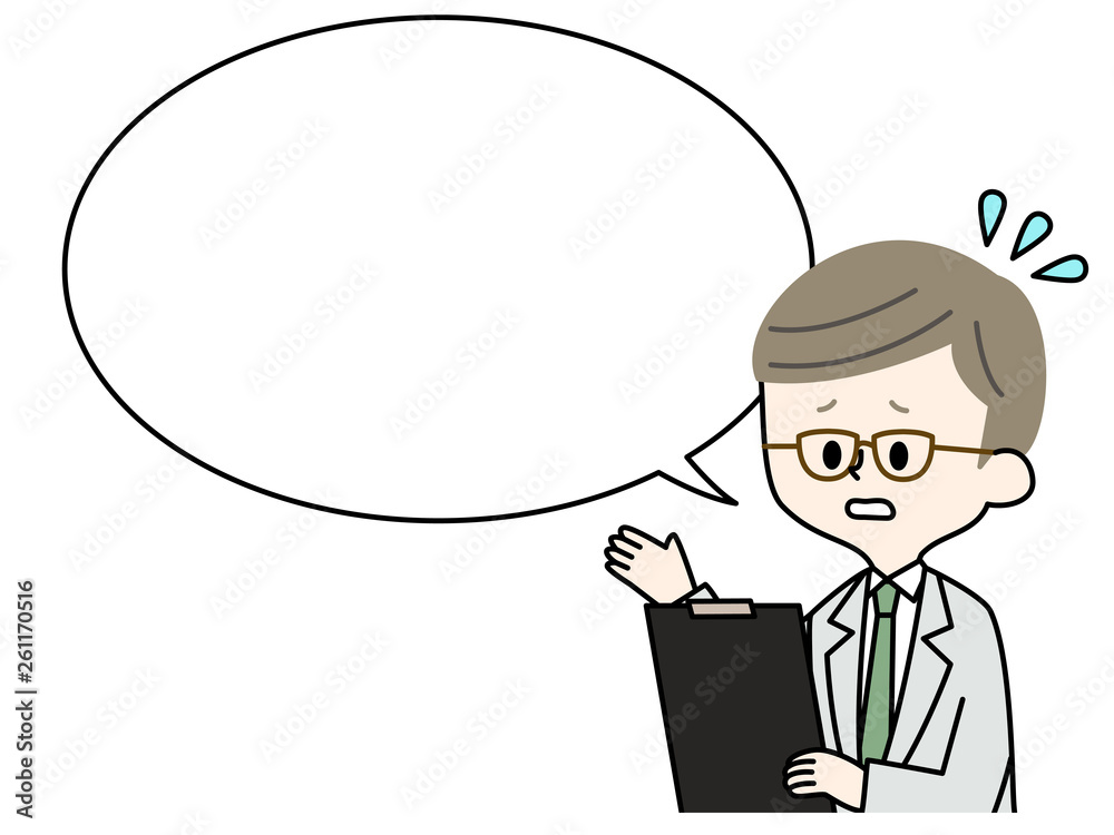 医者-男性-吹き出し-注意・忠告・心配