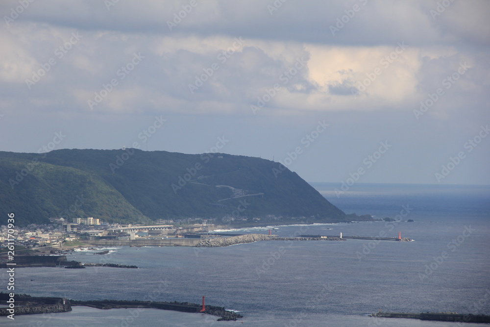 Obraz premium 北西方向から見た室戸岬(高知県)