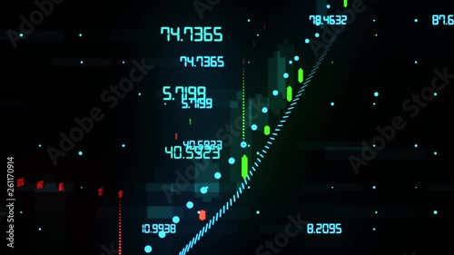 Stock market chart animation trading on exchange share market price chart
