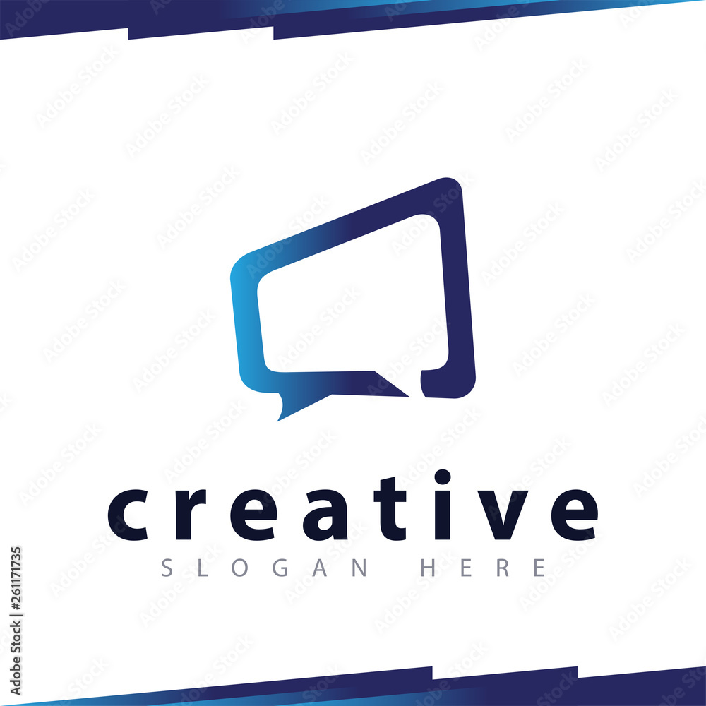 Square talk or chat or message logo template Square talk or chat or message logo template