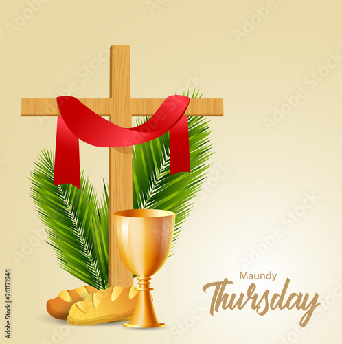 Maundy Thursday vector illustration