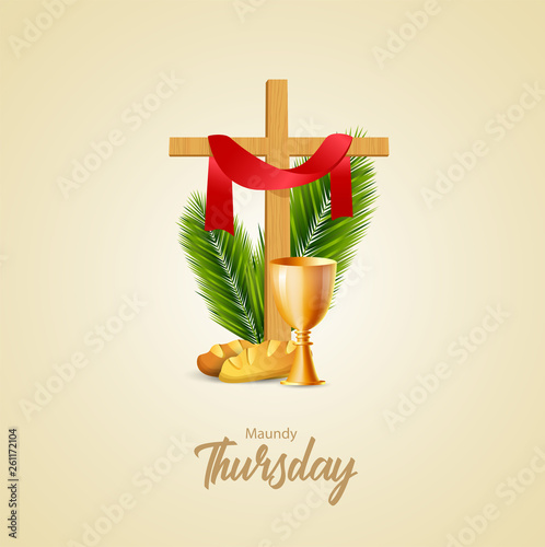 Maundy Thursday vector illustration