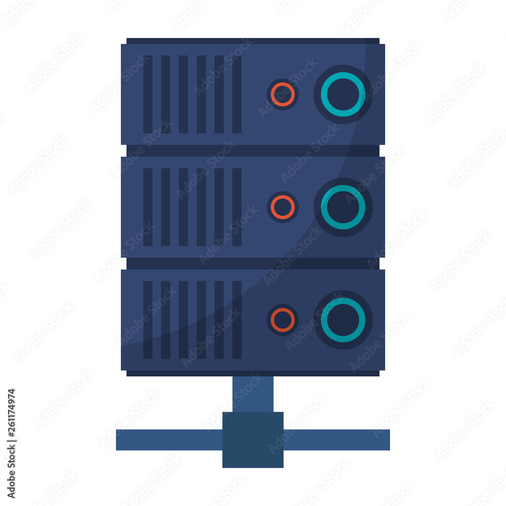 Fototapeta premium Database server technology isolated