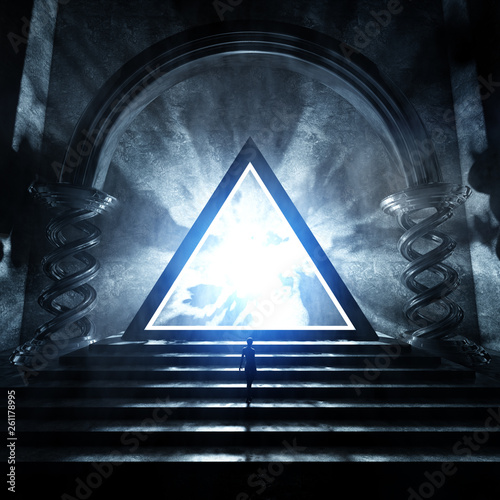 concept art of strange and dark temple environment  photo