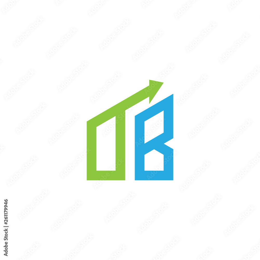 initial letter logo with growing arrows initial letter logo with growing arrows