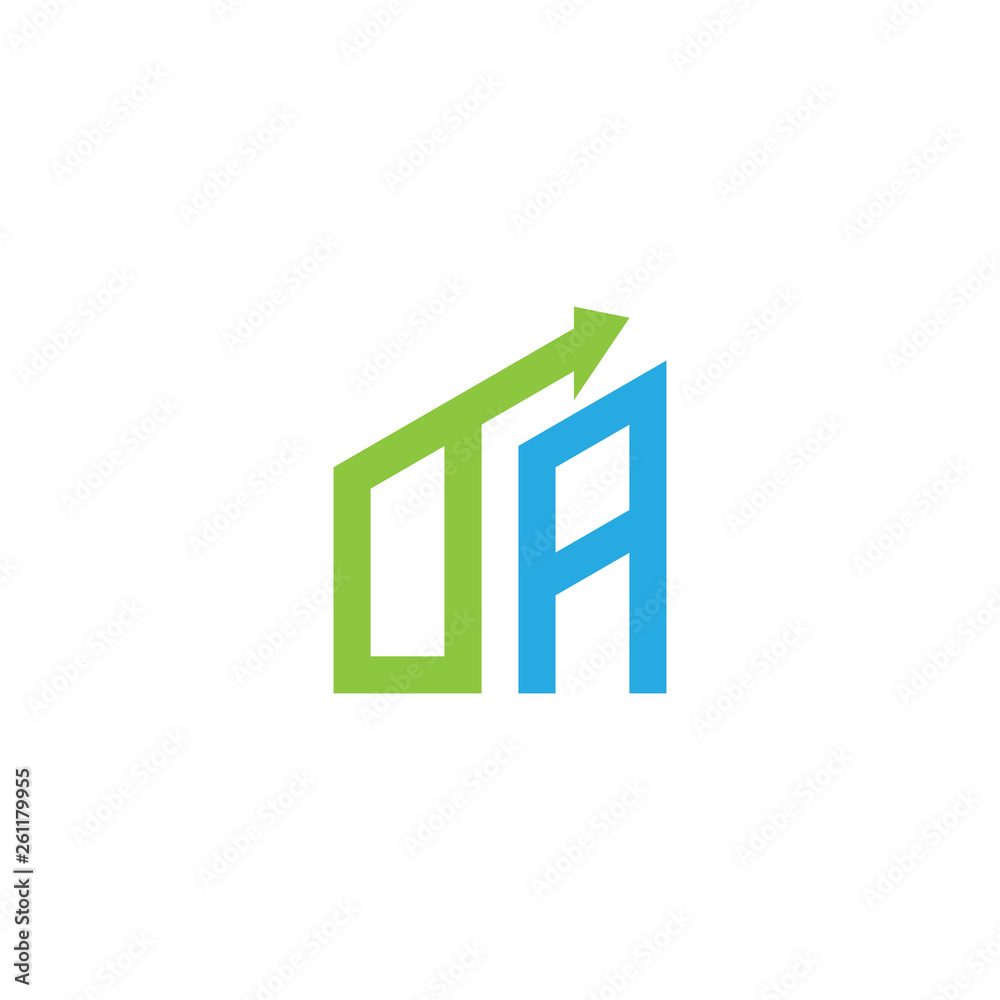 initial letter logo with growing arrows