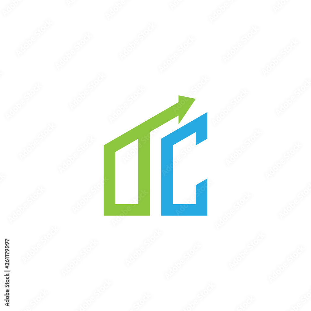 initial letter logo with growing arrows initial letter logo with growing arrows