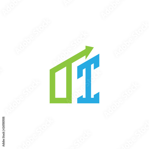 initial letter logo with growing arrows