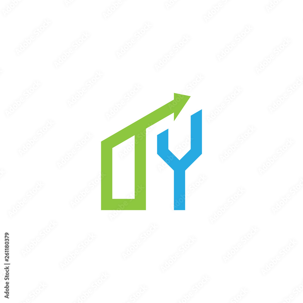 initial letter logo with growing arrows