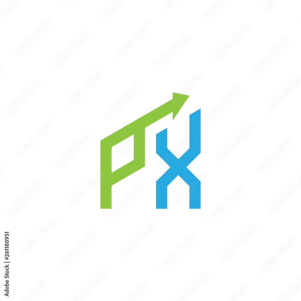initial letter logo with growing arrows initial letter logo with growing arrows