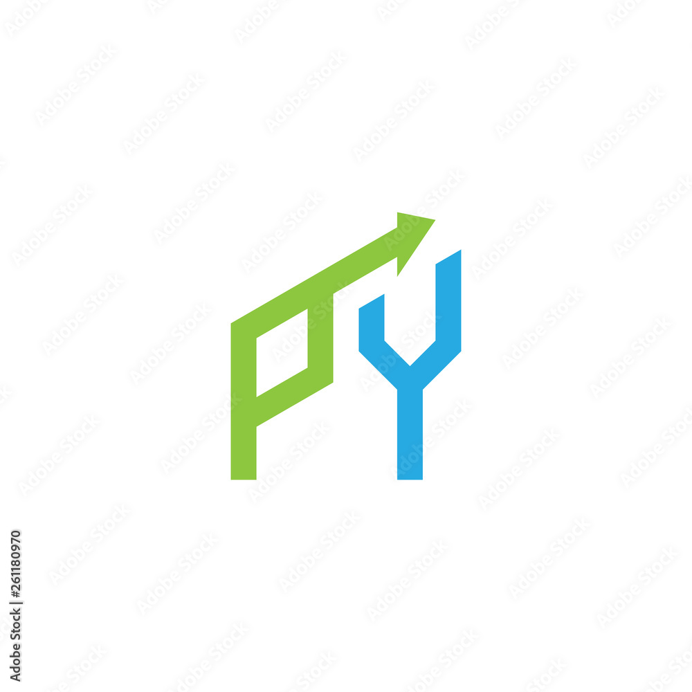 initial letter logo with growing arrows