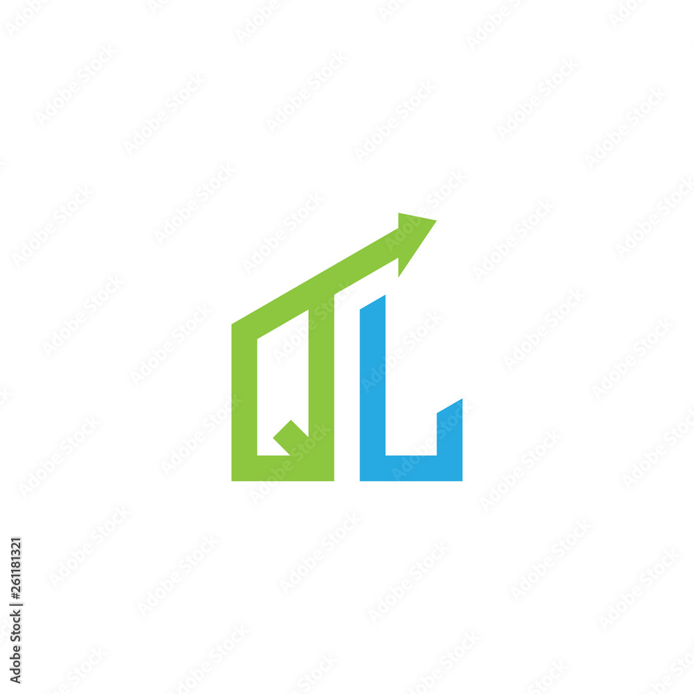 initial letter logo with growing arrows initial letter logo with growing arrows