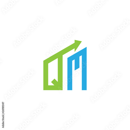 initial letter logo with growing arrows