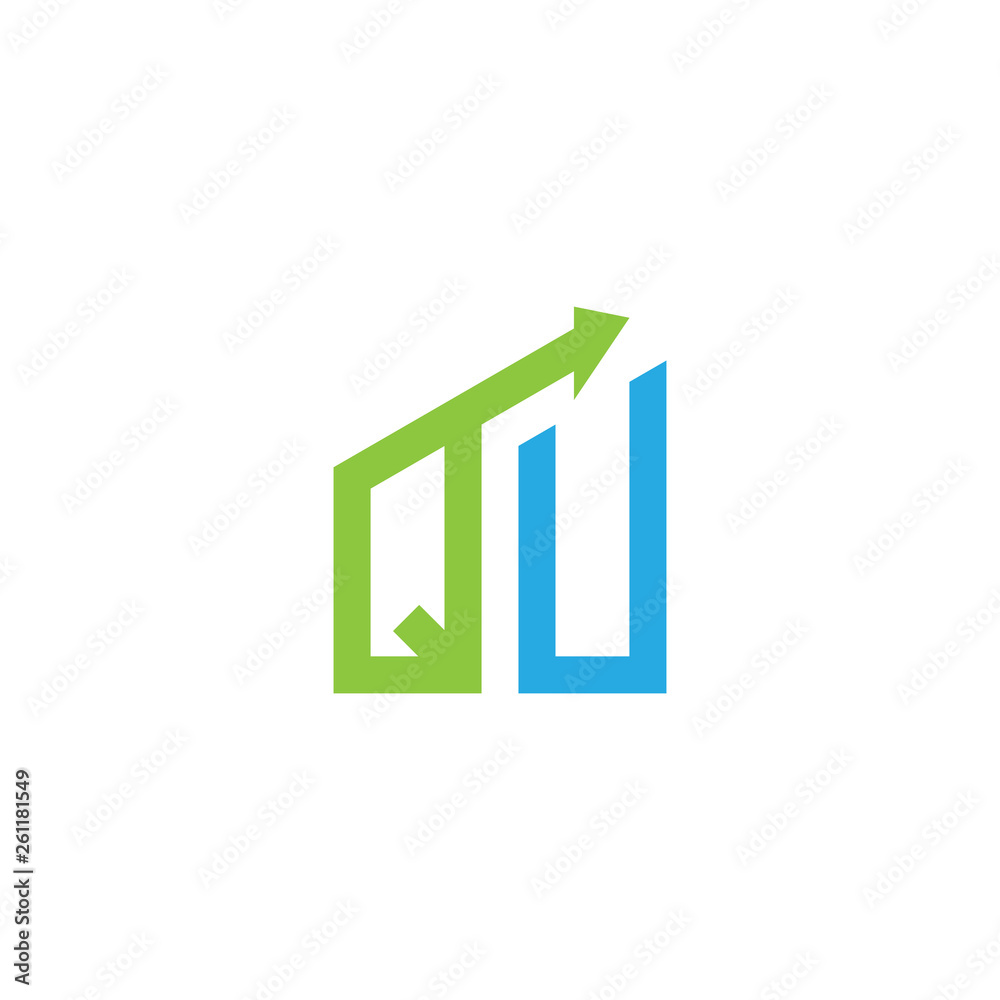 initial letter logo with growing arrows initial letter logo with growing arrows
