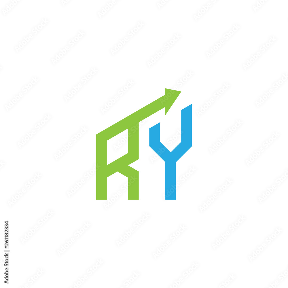initial letter logo with growing arrows initial letter logo with growing arrows