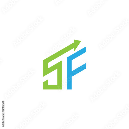 initial letter logo with growing arrows