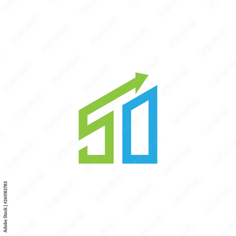 initial letter logo with growing arrows initial letter logo with growing arrows