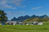 Wild camp in the Lofoten island Arsteinen