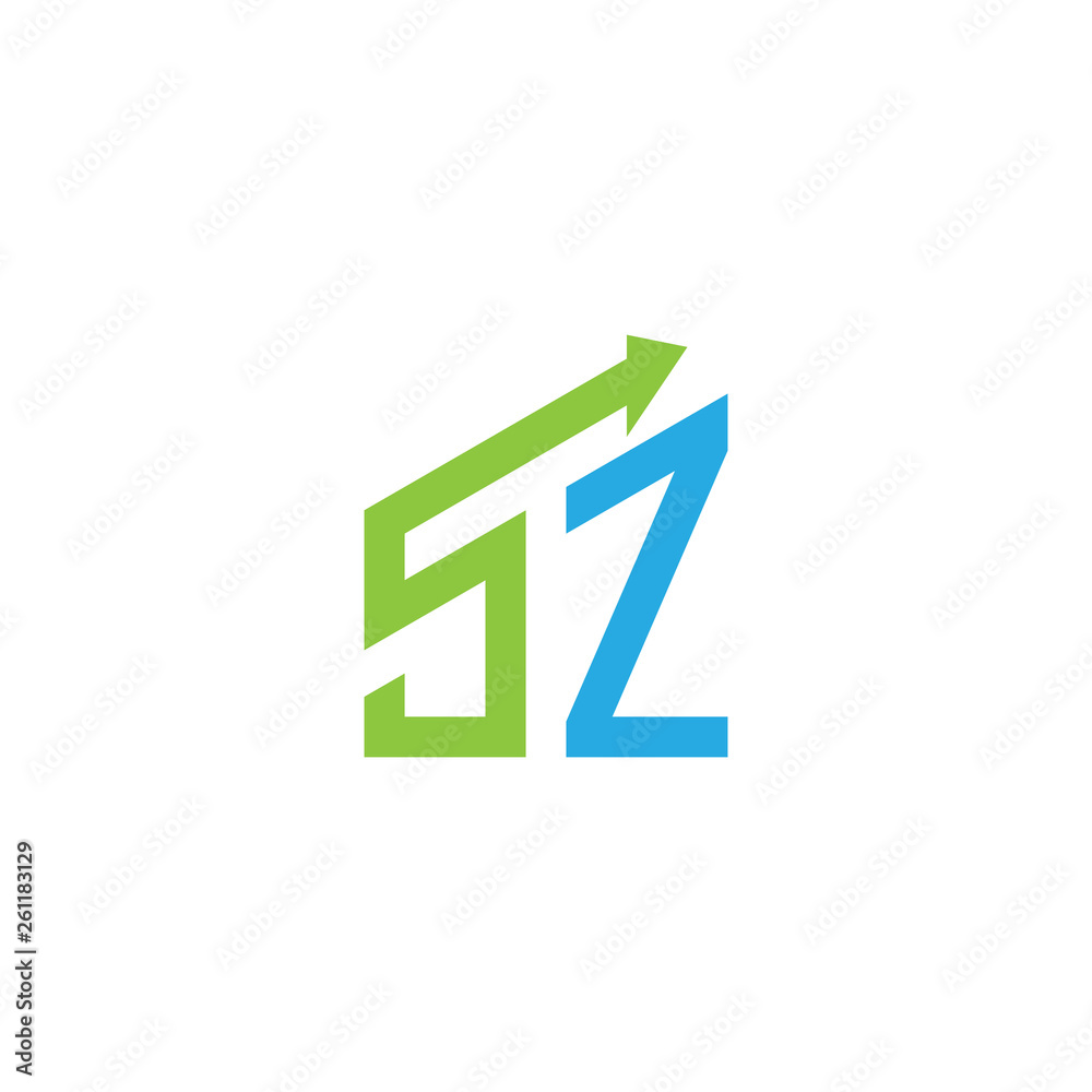initial letter logo with growing arrows initial letter logo with growing arrows