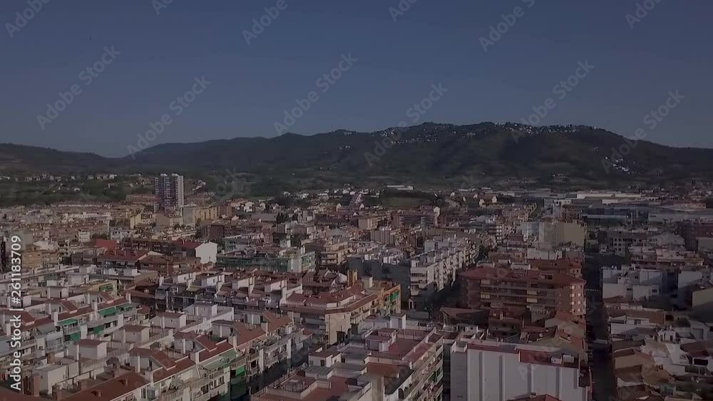 Aerial image with left pan of the city Calella Aerial image with left pan of the city Calella