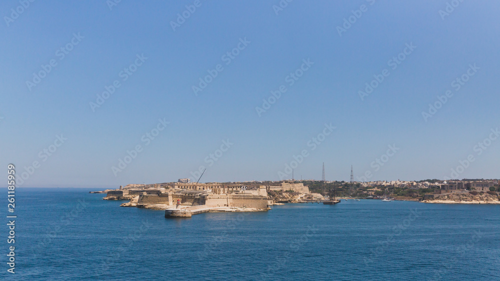 Kalkara over water, viewed from Valletta, Malta