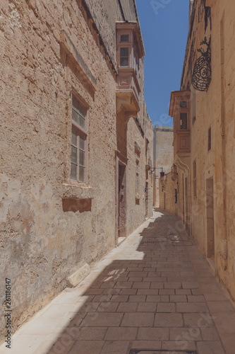 Fototapeta Naklejka Na Ścianę i Meble -  Empty streets and architecture in Rabat, Malta