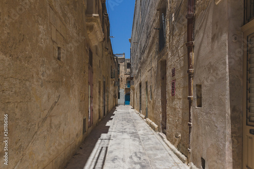 Empty streets and architecture in Rabat  Malta