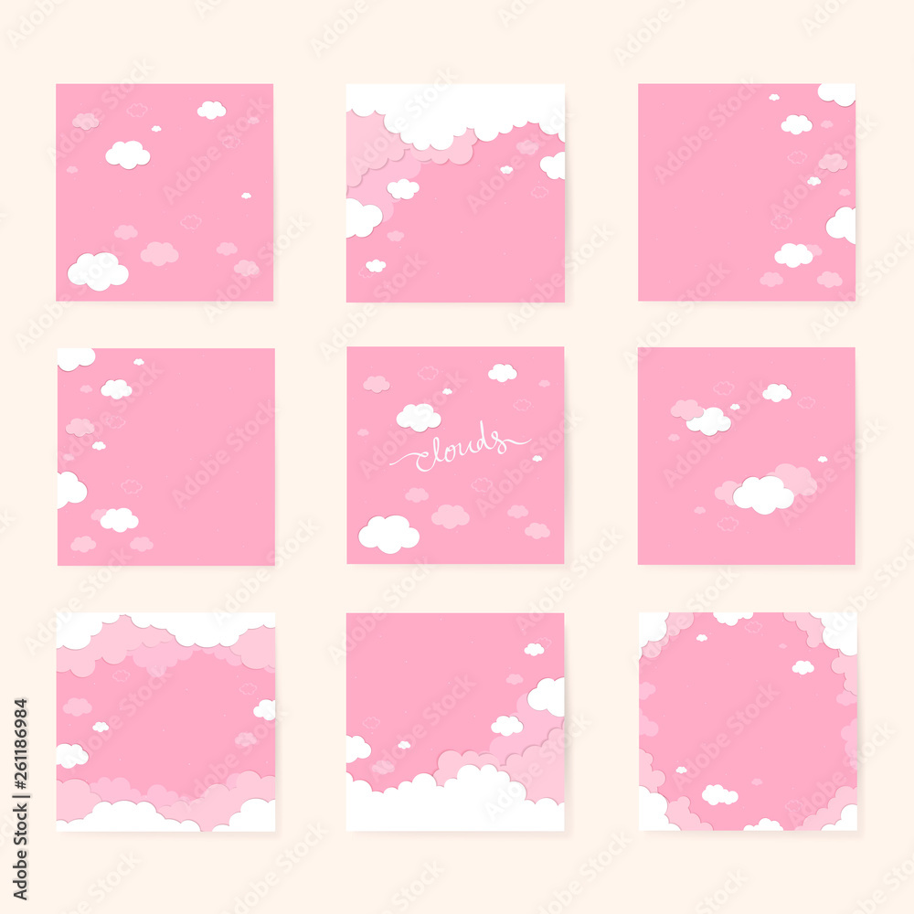 Cloudy pink sky backgrounds