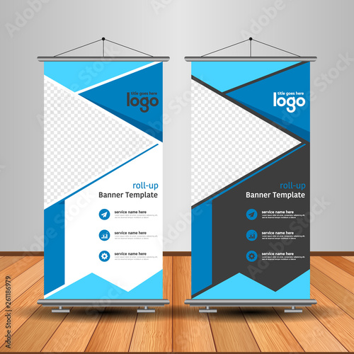 Modern Orange Roll Up Banner. Advertising vector template design