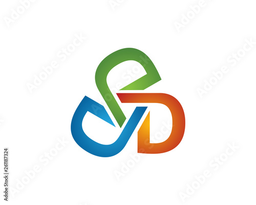 D letter community logo template