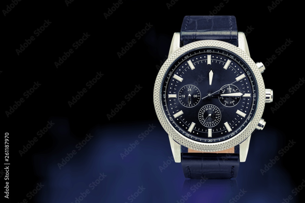 Men's mechanical watch on dark background Men's mechanical watch on dark background