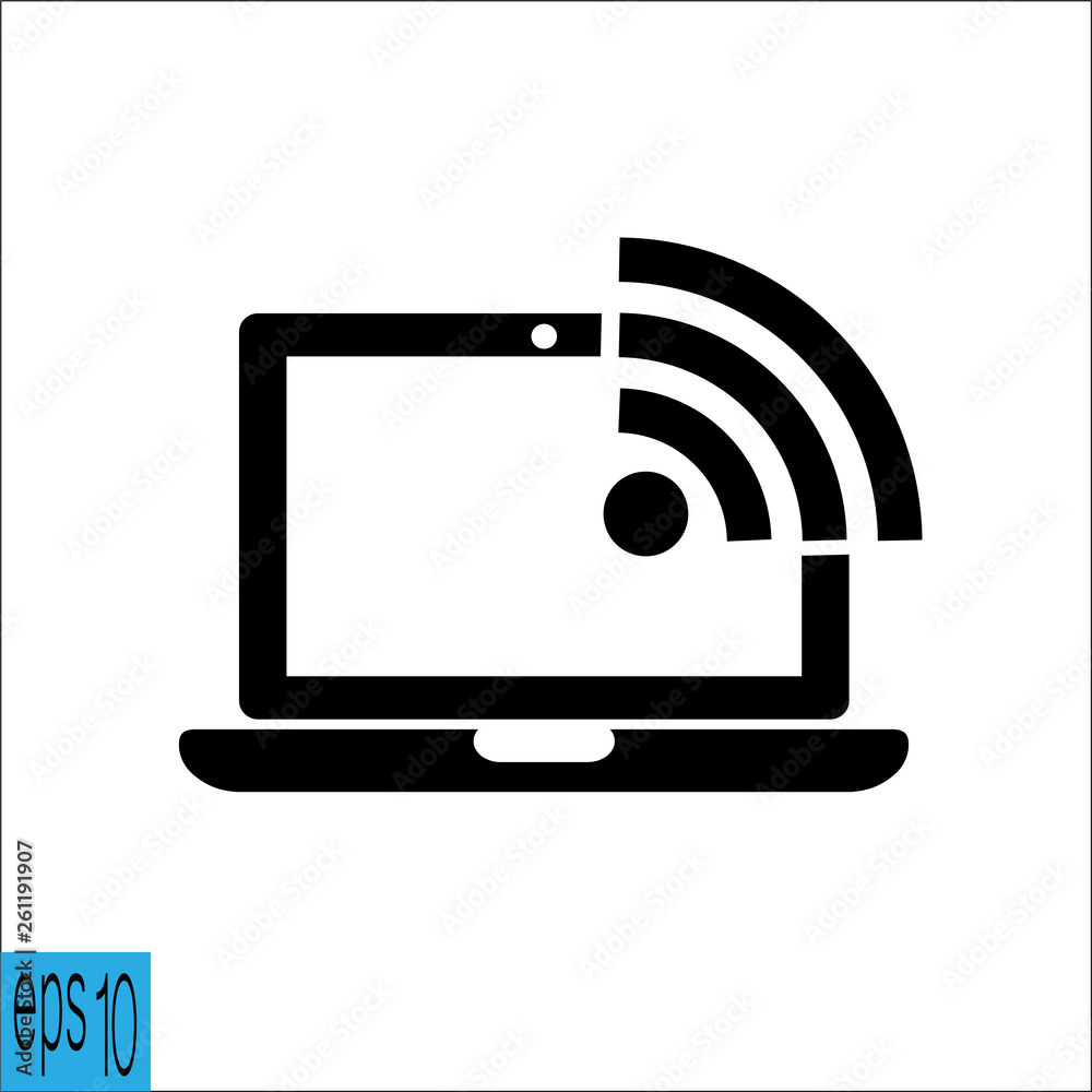 Laptop wifi , wi-fi icon - vector illustration Laptop wifi , wi-fi icon - vector illustration
