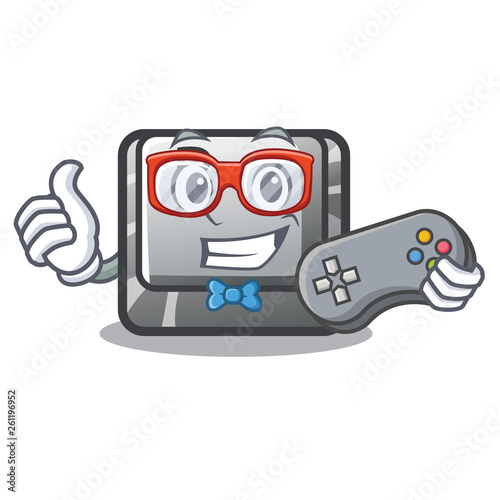 Gamer button B on a mascot keyboard
