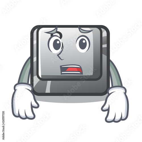 Afraid button B on a mascot keyboard