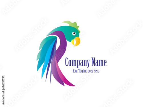 Abstract And Unique Lovebird vector design template. An exotic bird on white background 