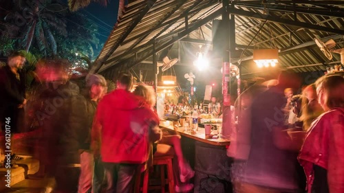 In the bar / restaurant a group of diverse young people. Speak, tell jokes and have fun in this stylish institution.
