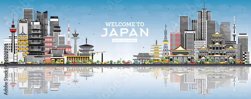 Welcome to Japan Skyline with Gray Buildings and Blue Sky.