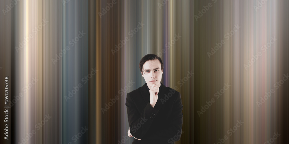 Young scientist on a futuristic background. Young scientist on a futuristic background.
