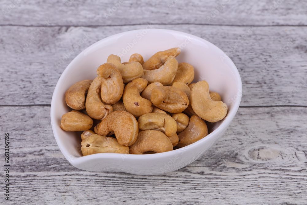 Cashew nuts heap in the bowl Cashew nuts heap in the bowl