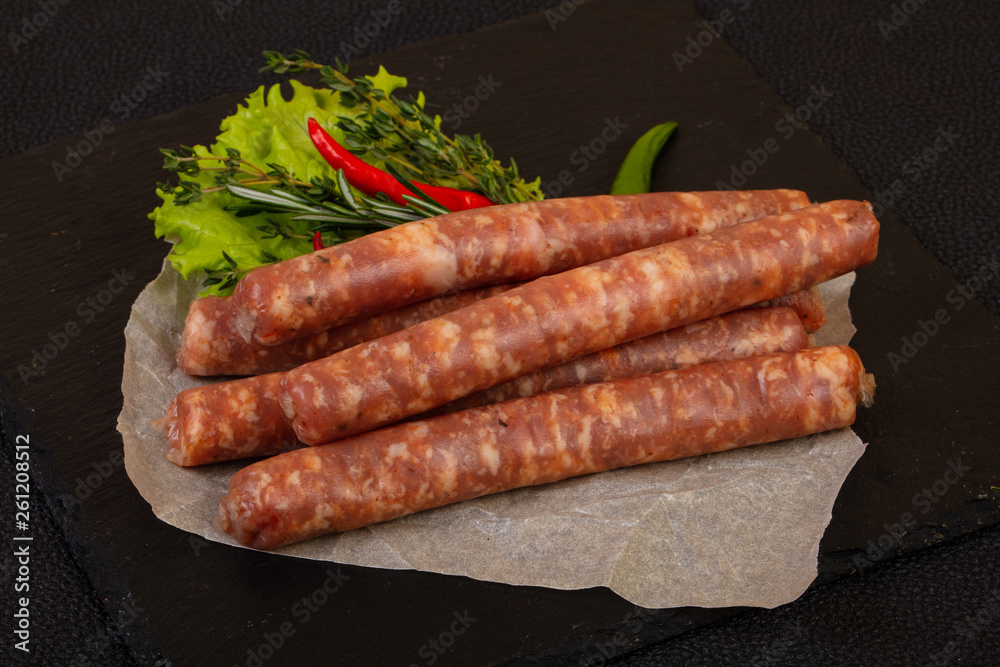 Pork sausages for grill