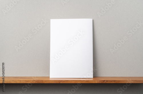 back view of A4 magazine stand on bookshelf