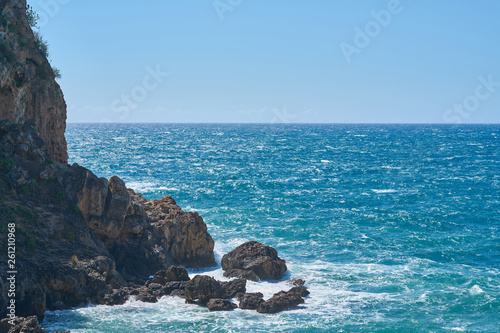 Rocks and waves background