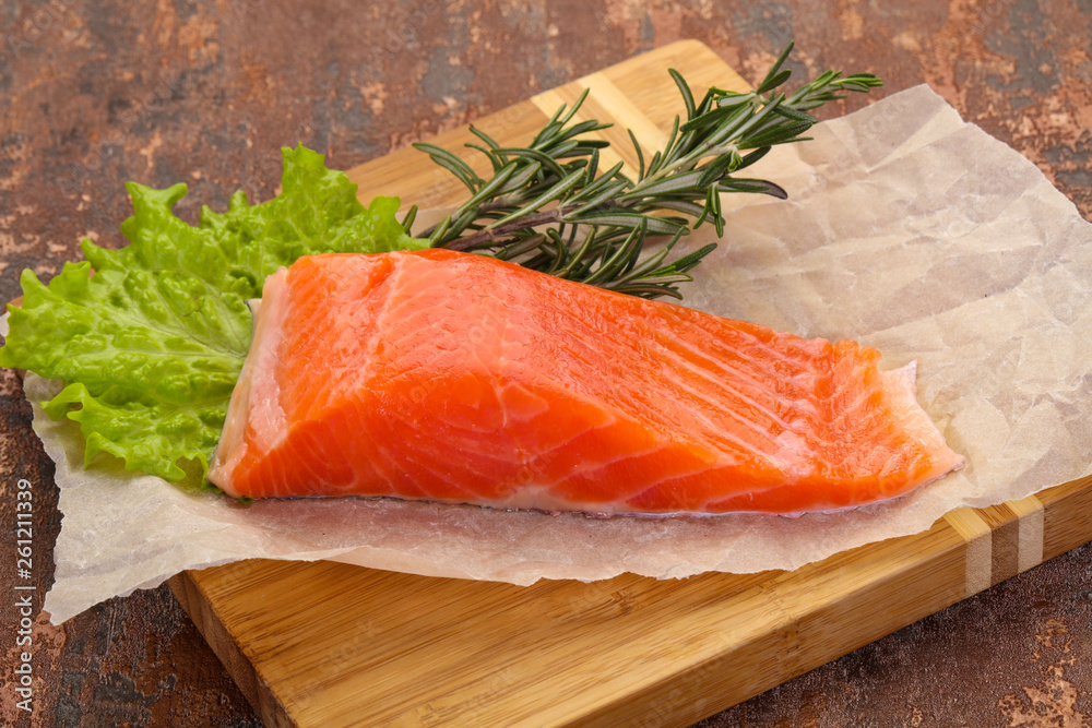 Piece of raw salmon Piece of raw salmon