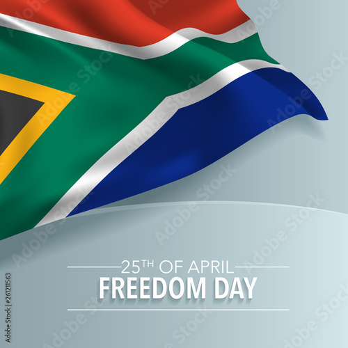 South Africa happy freedom day greeting card, banner, vector illustration