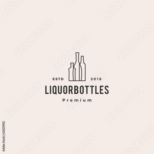 liquor store shop cafe beer wine logo vector icon illustration