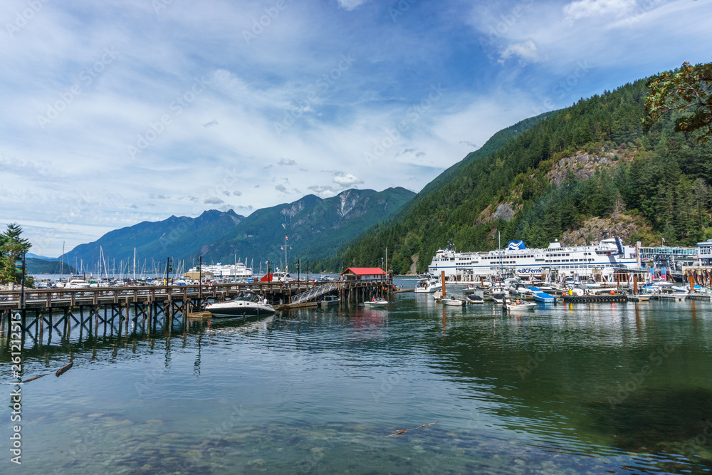 View from Horseshoe Bay Park with BC Ferries Terminal, West Vancouver, Canada
