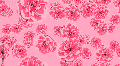 Seamless Floral Pattern, Red Vintage Roses.