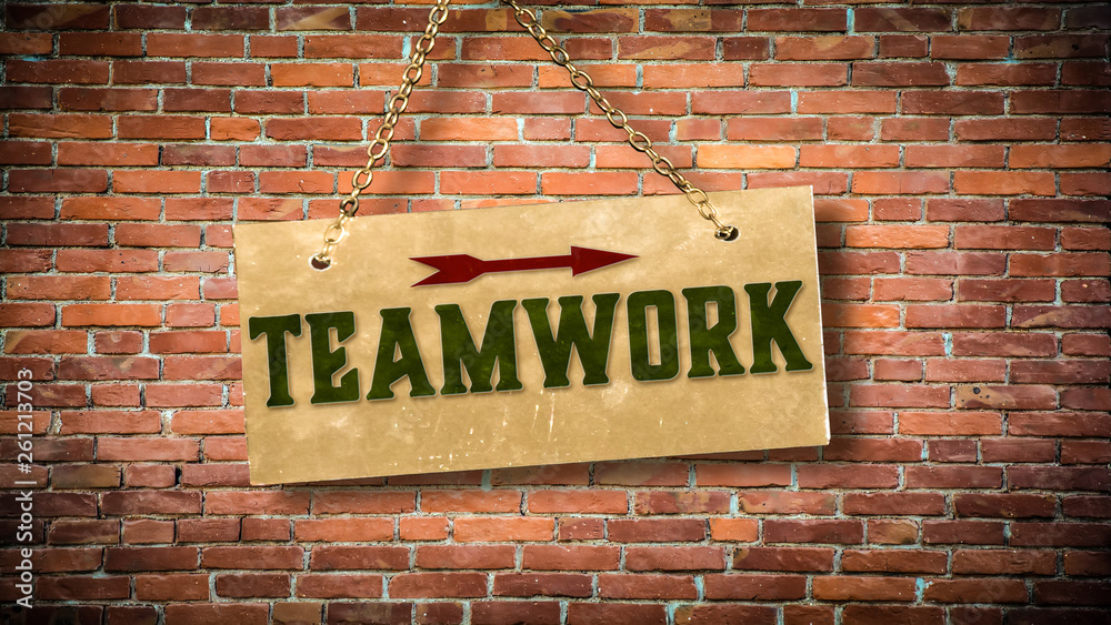 Fototapeta premium Street Sign to Teamwork
