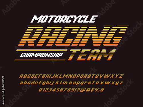 speed racing style alphabet design